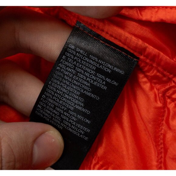 The North Face Thermoball Puffer Jacket Men's XL Orange Lightweight Full Zip - Picture 8 of 16
